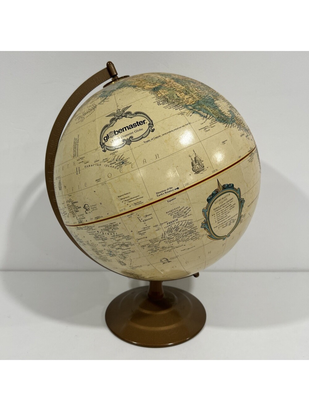 Vintage Replogle Globe Master Classic Series 12 inch Diameter With Stand - Picture 1 of 5